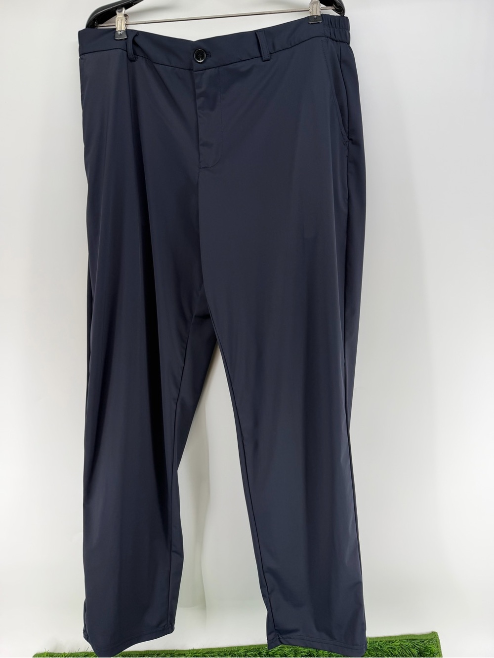 Men's Navy Performance Chinos - Stretch Straight Fit 38/30